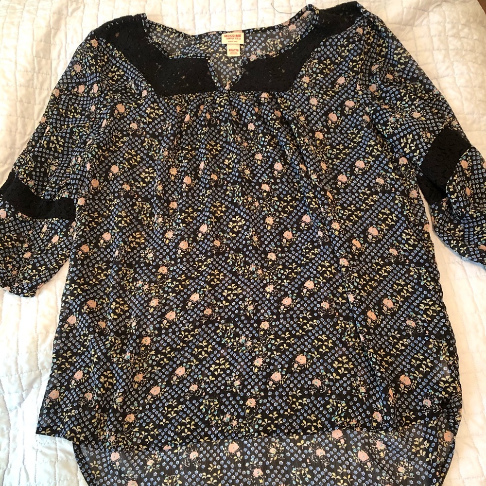 Mossimo Sheer Flower Pattern Shirt